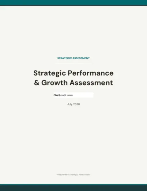 Cover page of the Strategic Performance and Growth Assessment, with the client name removed