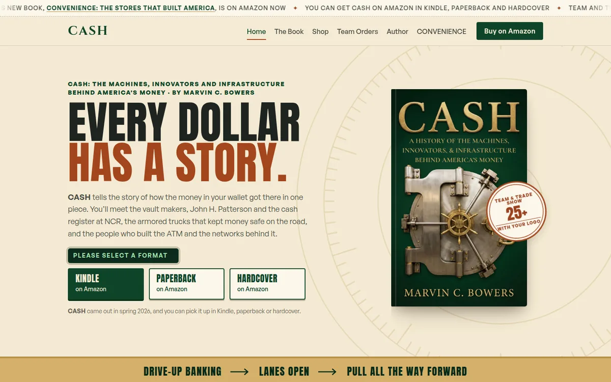 The home page of cashthebook.com